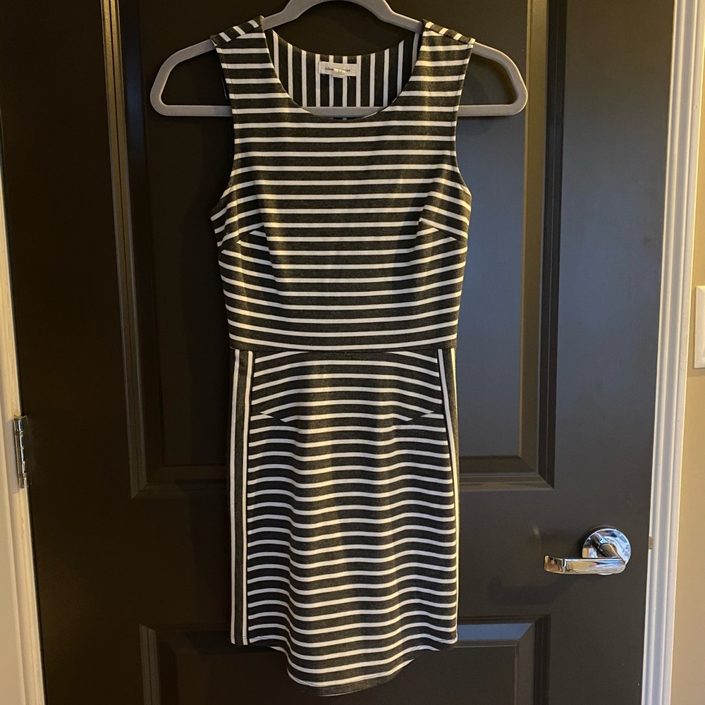 Gray and white stripe Silence + Noise dress